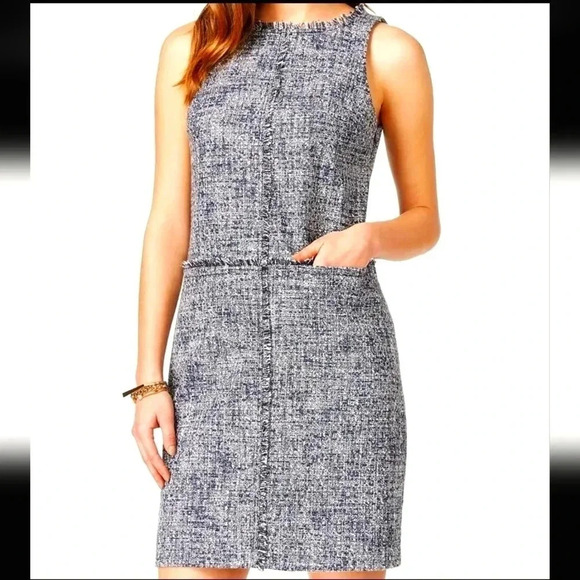 Michael Kors Sleeveless Tweed Shift Dress - Picture 1 of 7